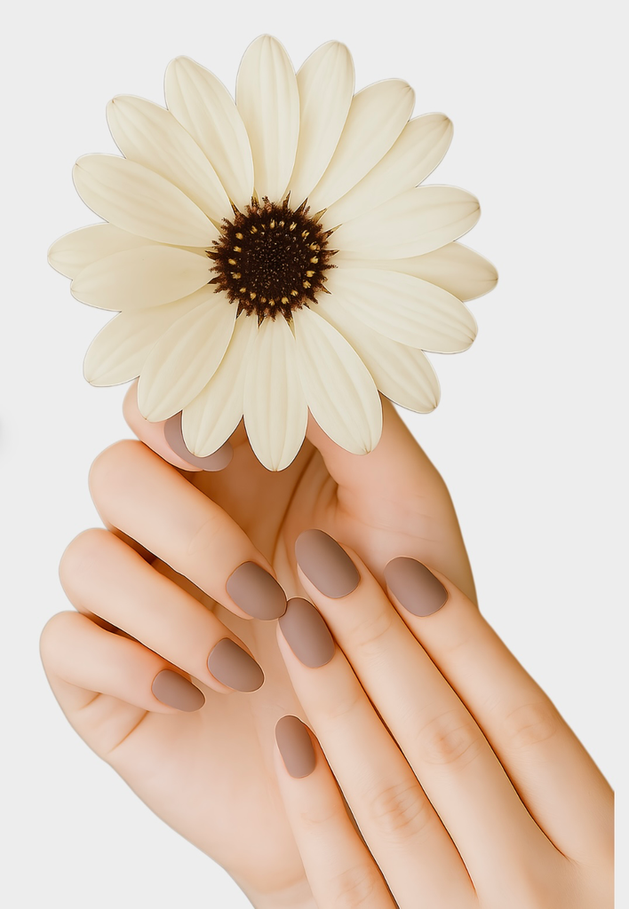 Beige press on small length nails