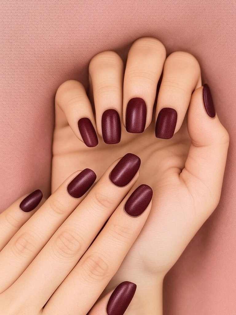 Burgundy press on short length nails