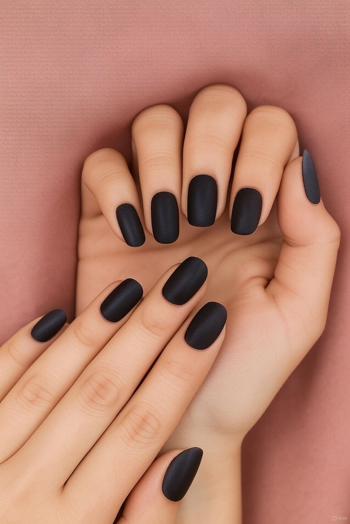 Black press on short length nails