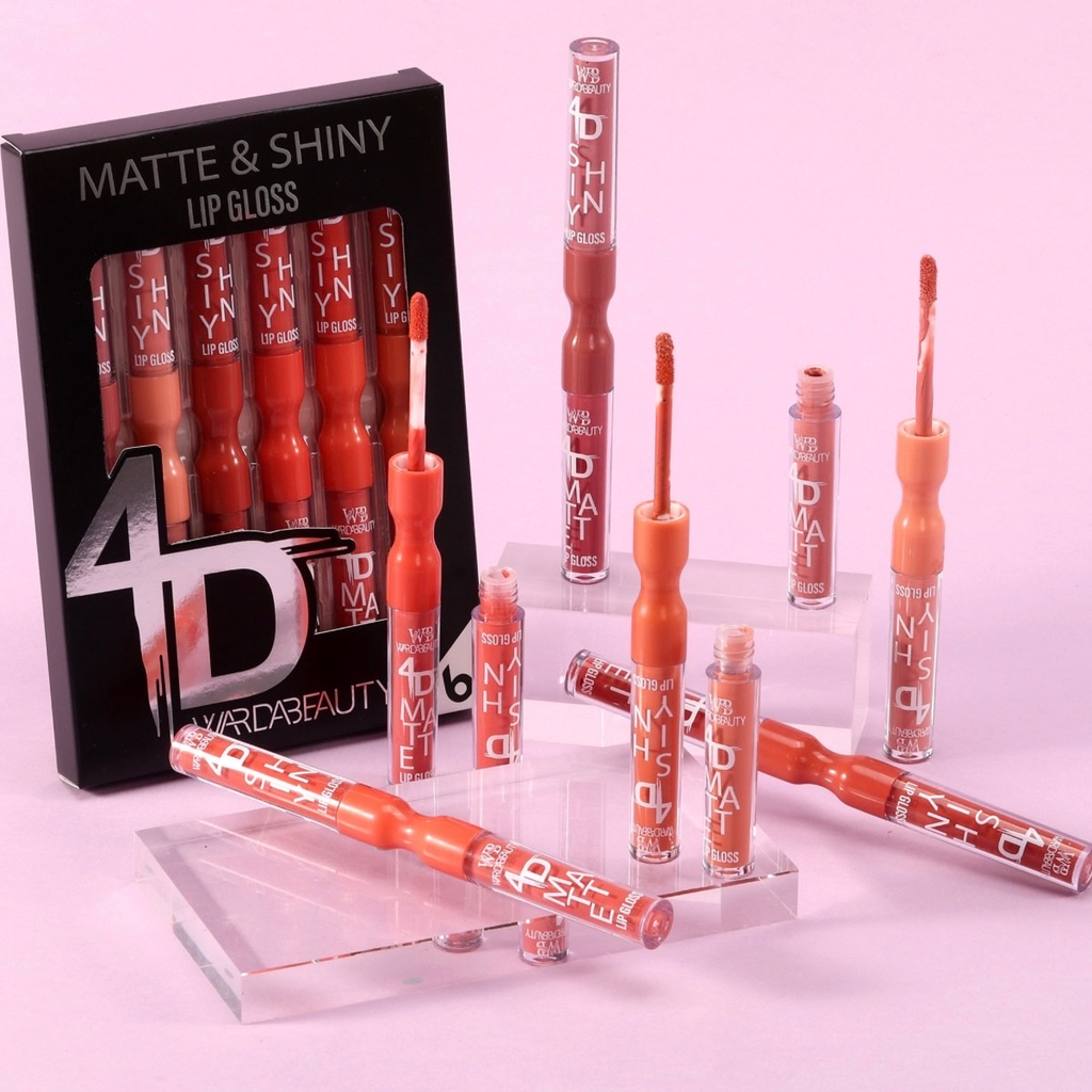 Warda 4d matte and shiny lip gloss set ( double sided)