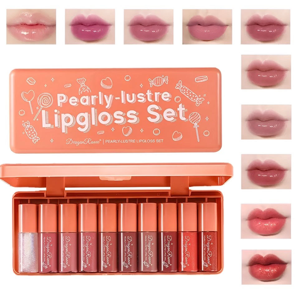 Pearly lustre lip gloss set